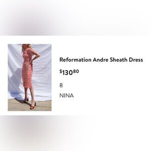 Size 8 reformation dress, beautiful comfortable gently used